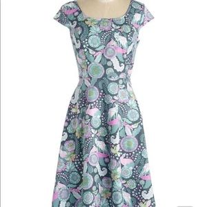Retrolicious Psychedelic Fox Dress XS